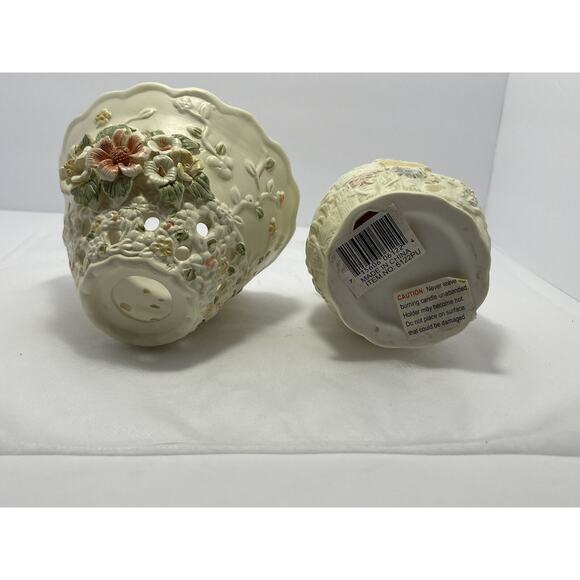 Vintage‎ Victorian Style CANDLE Lamp By Lincolnshire Raised Flowers 3D - Picture 11 of 13